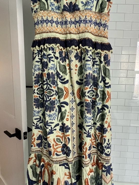 FARM Rio Mint Green and Navy Cotton Floral Maxi Dress - Picture 5 of 5